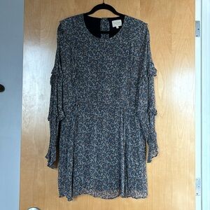 Sezane Lali Dress Blooming Blue